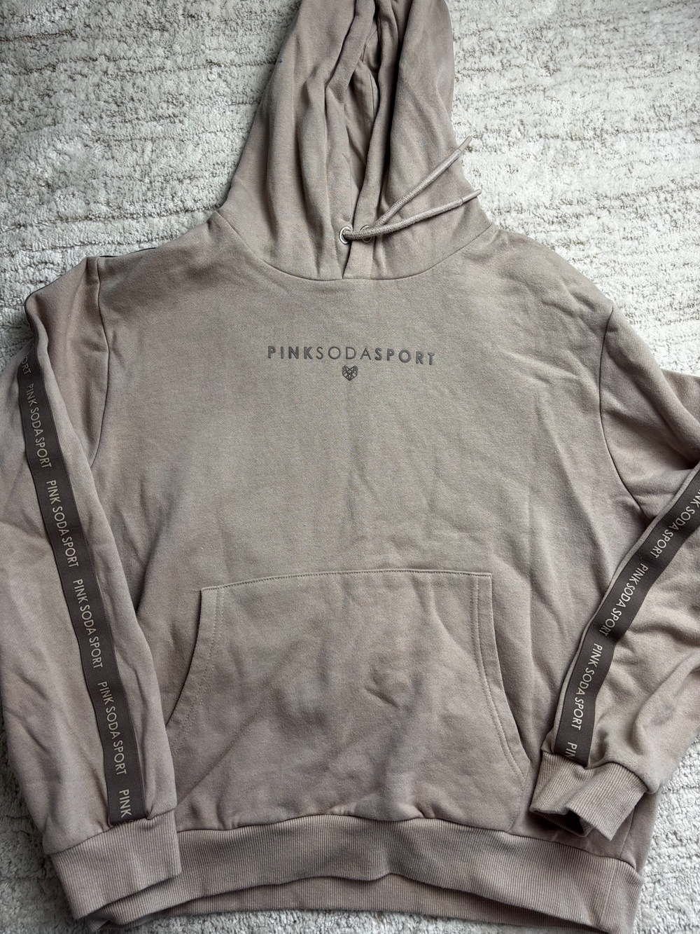 Pink Soda Sport Hoodie Pullover Sweatshirt Beige Size UK 12 EU 40 US M